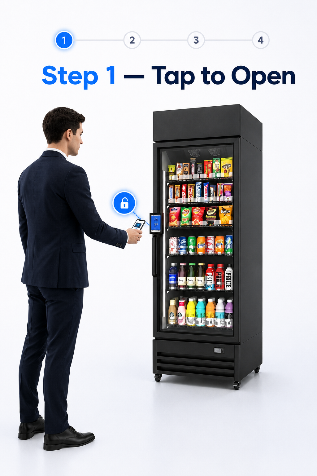 Step 1 - Tap to open AI vending machine