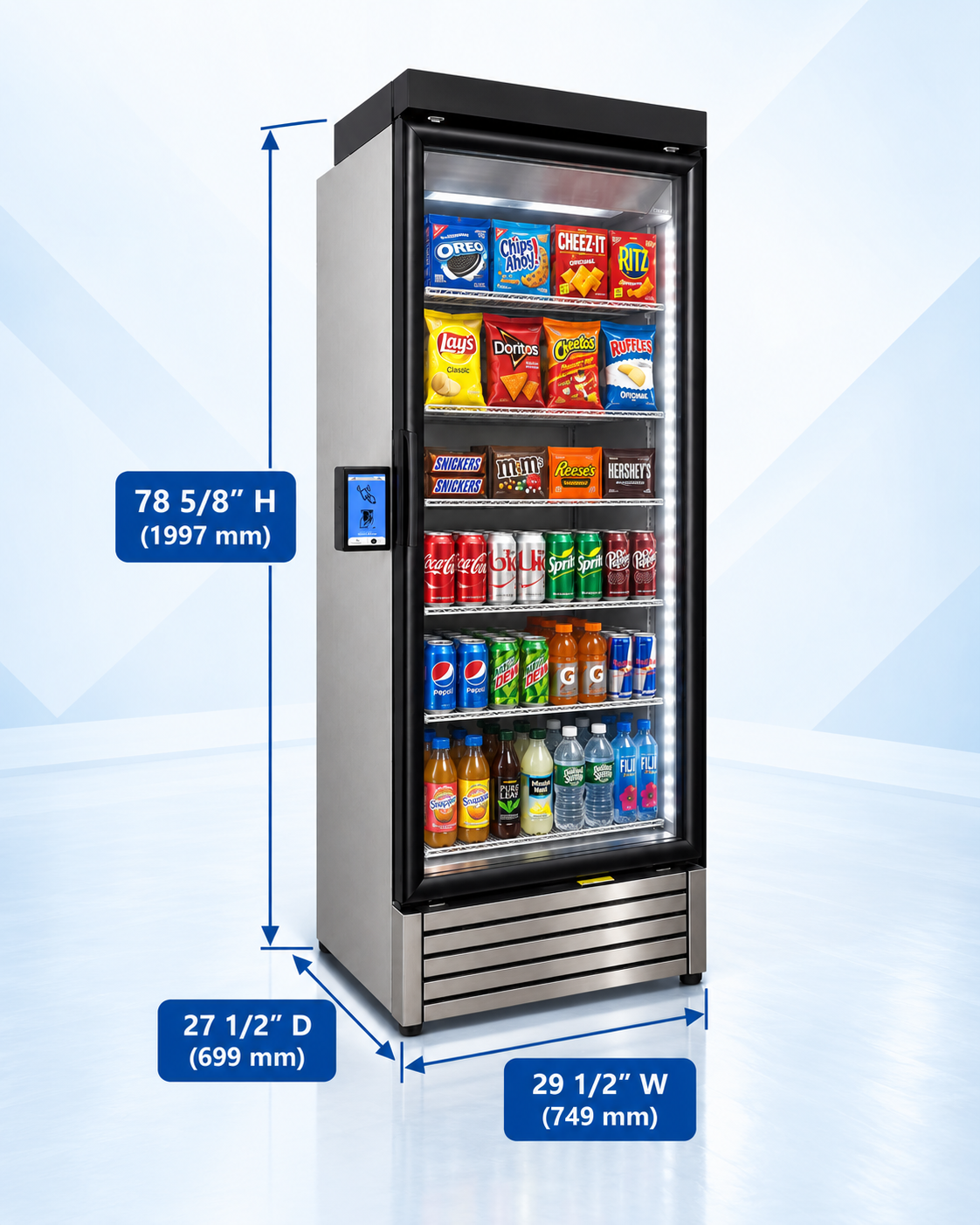 G319 AI Smart Refrigerated Vending Cabinet dimensions