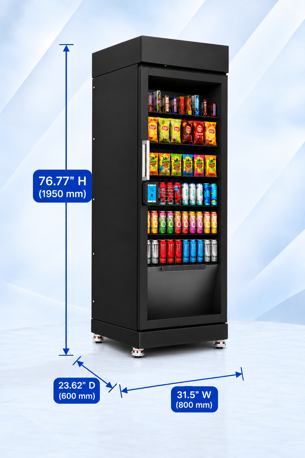 Pro 660 AI Smart Refrigerated Vending Cabinet dimensions